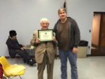 Oldest NJMUG member, William Poelstra receiving an award